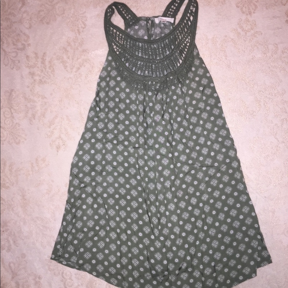 Green Patterned Tank Top